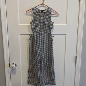 Girl Zara Black Gingham Print Jumpsuit Size 10